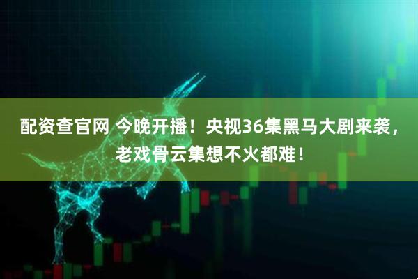 配资查官网 今晚开播！央视36集黑马大剧来袭，老戏骨云集想不火都难！